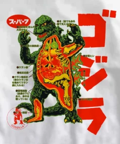 Super7 Toho T-Shirt - Anatomical Godzilla Ringer