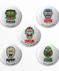 Super7 Universal Monsters Button Pack - FreakyFaces (Set Of 5)