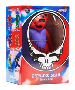 Super7 Grateful Dead Reaction Figure - Dancing Bear (Stealie Red) Music