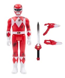 Super7 Mighty Morphin' Power Rangers Reaction Figure - Red Ranger (Battle Damaged) Movies & TV