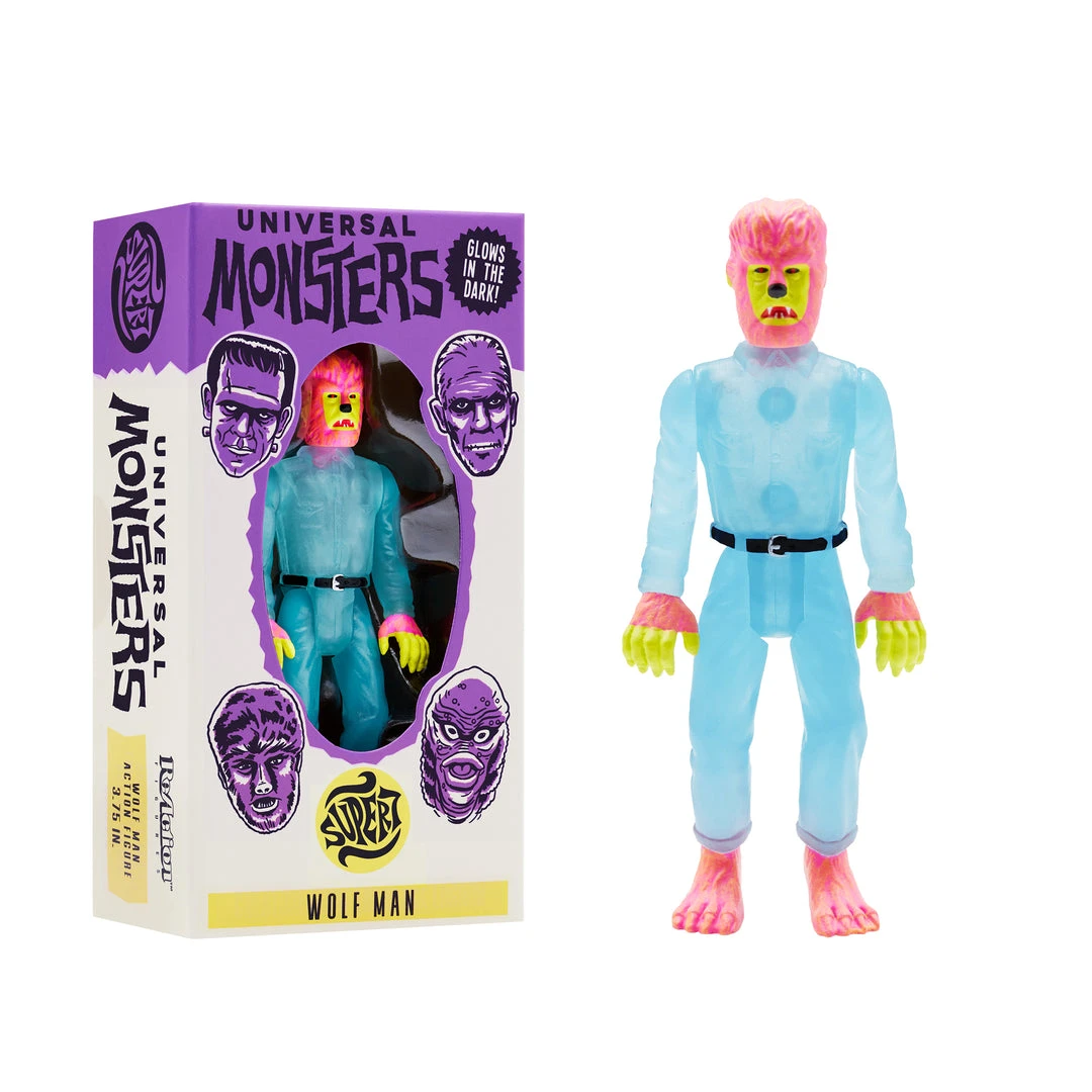 Super7 Universal Monsters ReAction Figure - The Wolf Man (Glow-In-The-Dark Costume Colors)